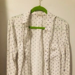 Just Living Brand White and Black Blouse Size M